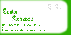 reka karacs business card